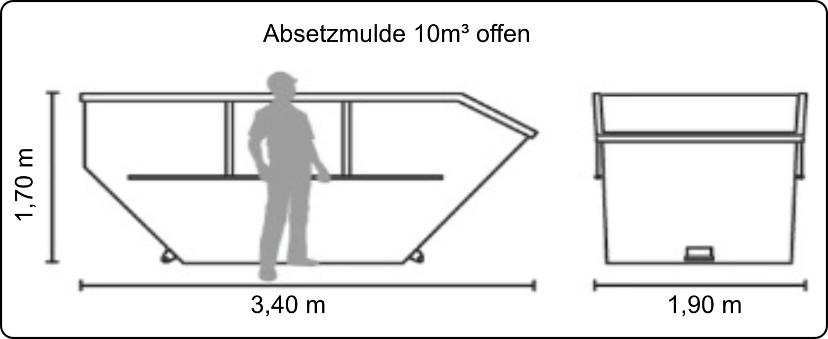 Absetzmulde 10m³ offen*