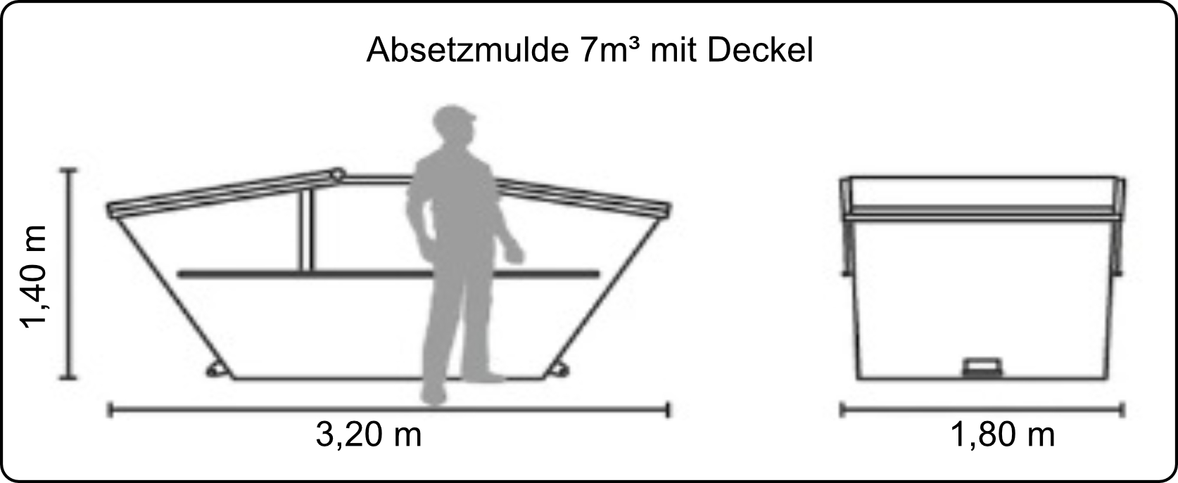 Absetzmulde 7m³ mit Deckel*