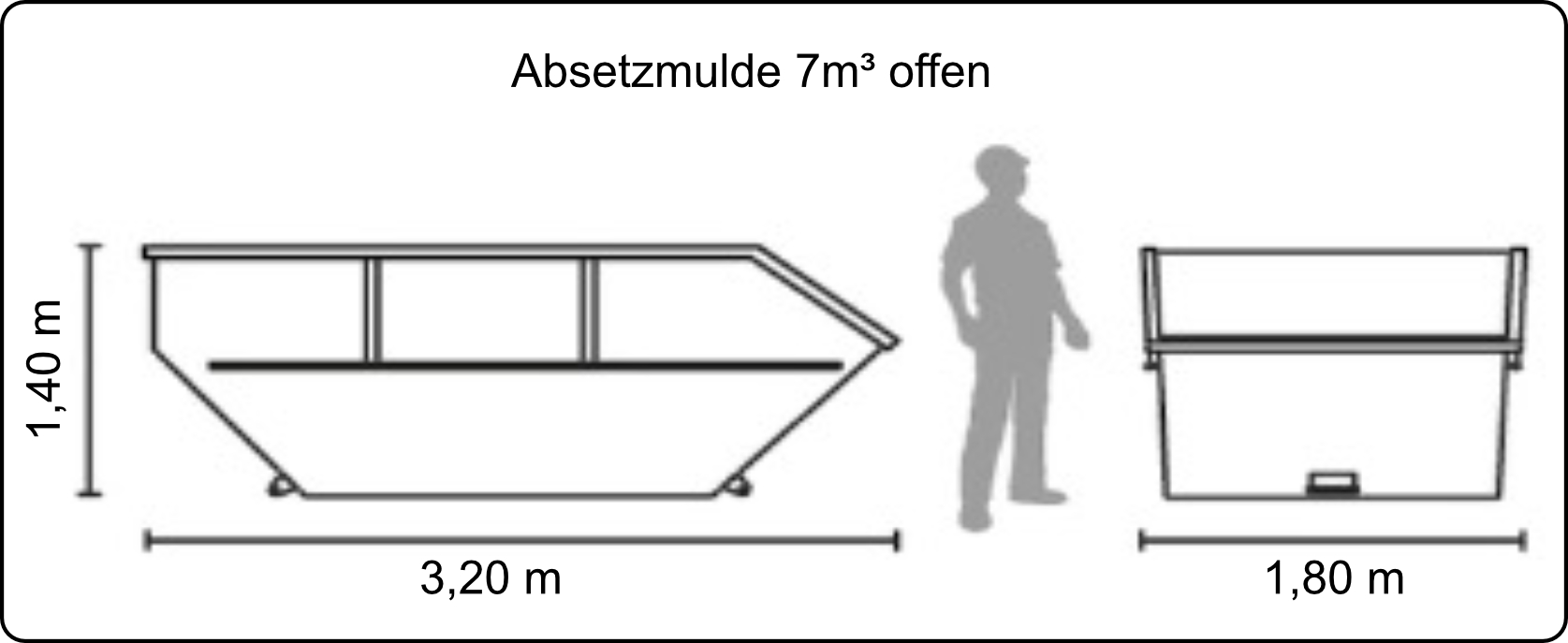 Absetzmulde 7m³ offen*